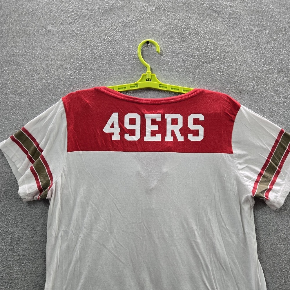 San Francisco 49ers Women Shirt XL White NFL Team Apparel Logo Activewear Laced - Picture 7 of 8